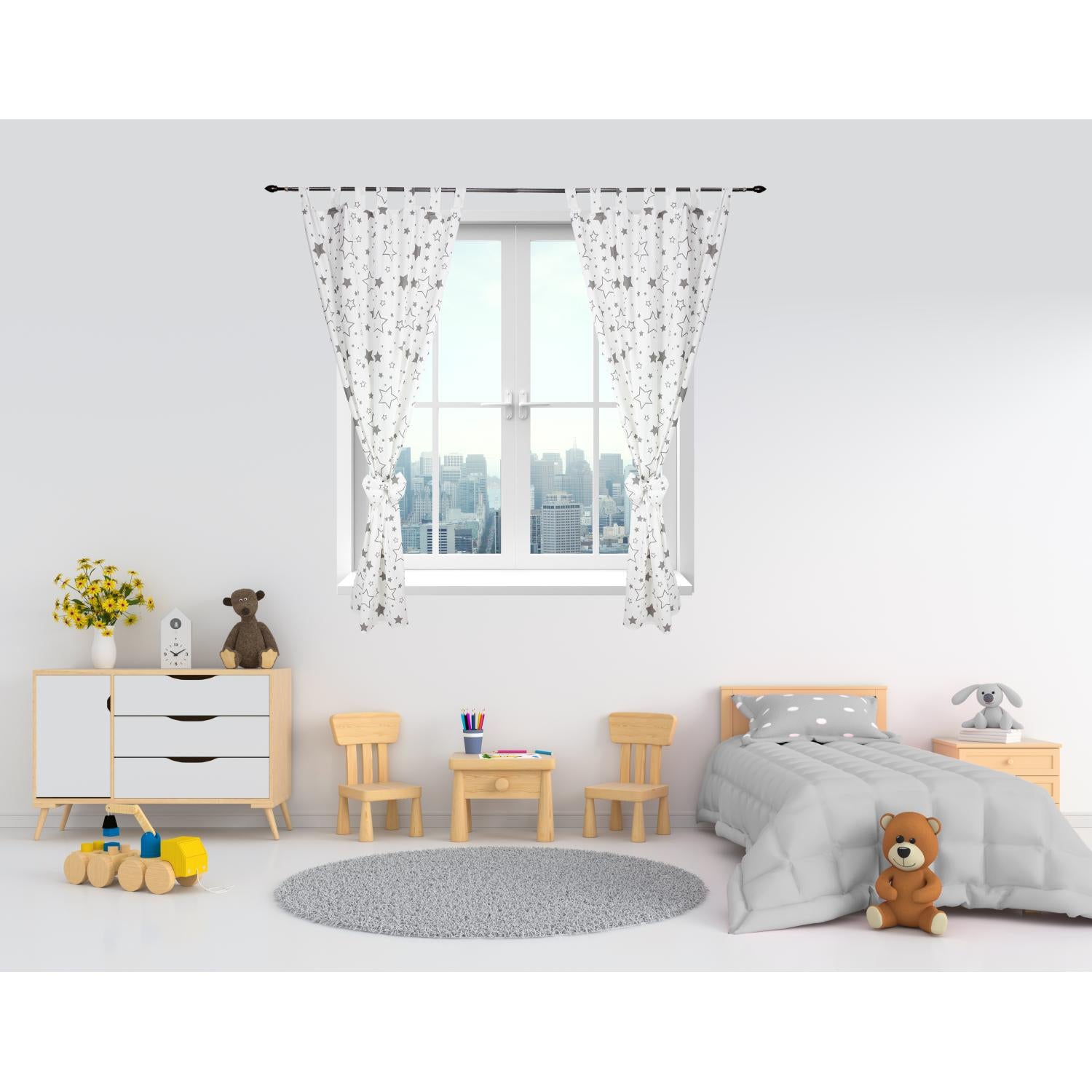 Vorhänge/Gardinen mit Schleifen 2er Set