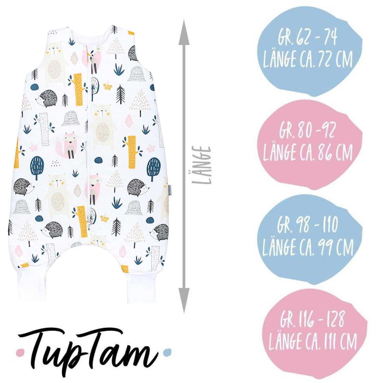 TupTam Baby Winterschlafsack mit Beinen OEKO- TEX zertifizierte Materialien 2.5 TOG Unisex