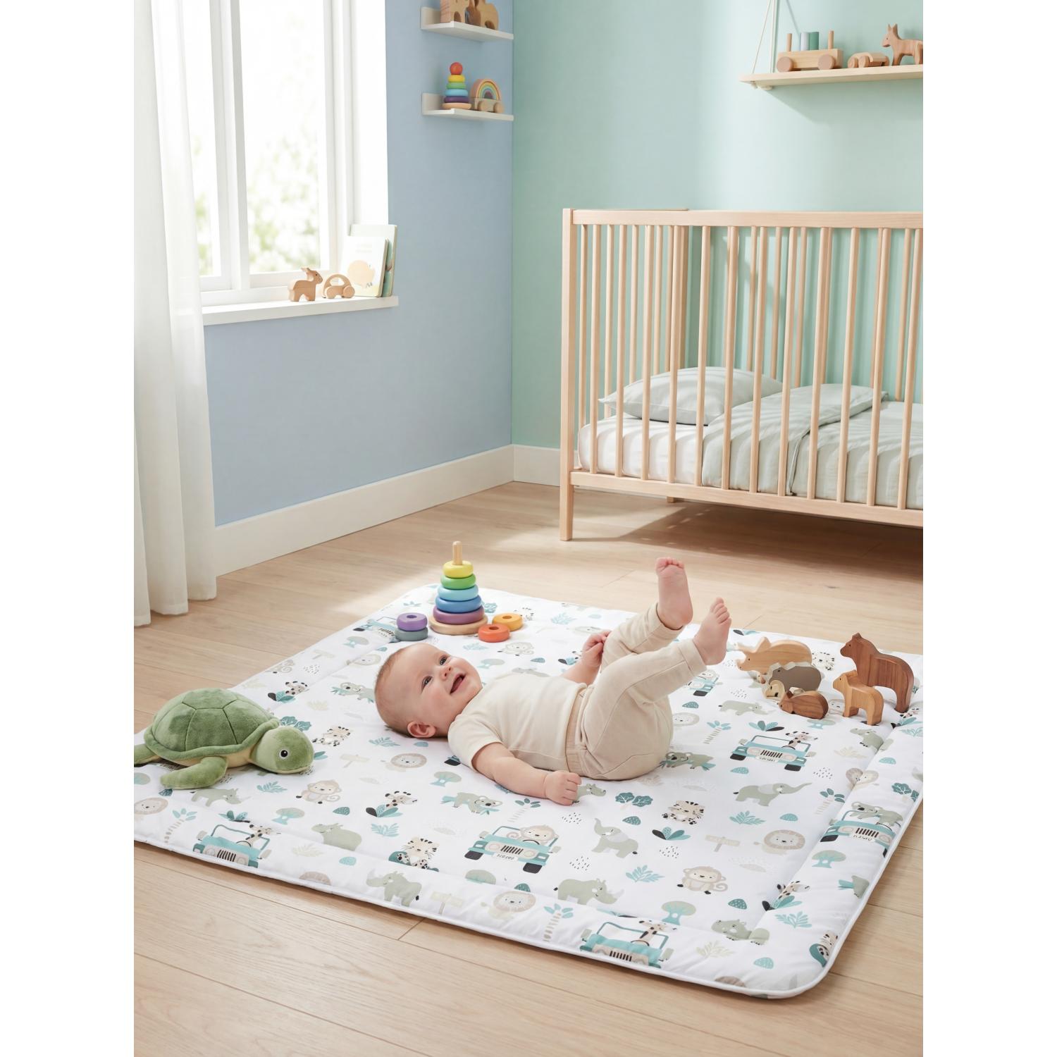 Gepolsterte XXL Krabbeldecke 120 x 120 cm