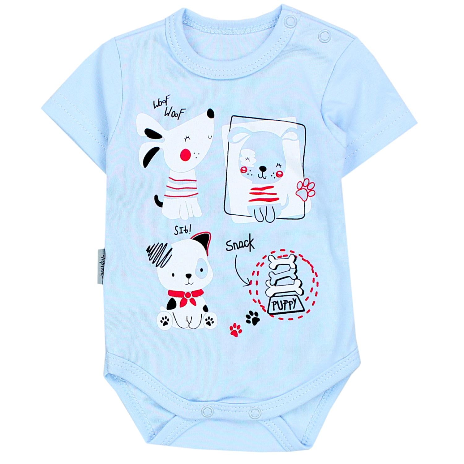Baby Body Kurzarm mit Aufdruck -5er Set