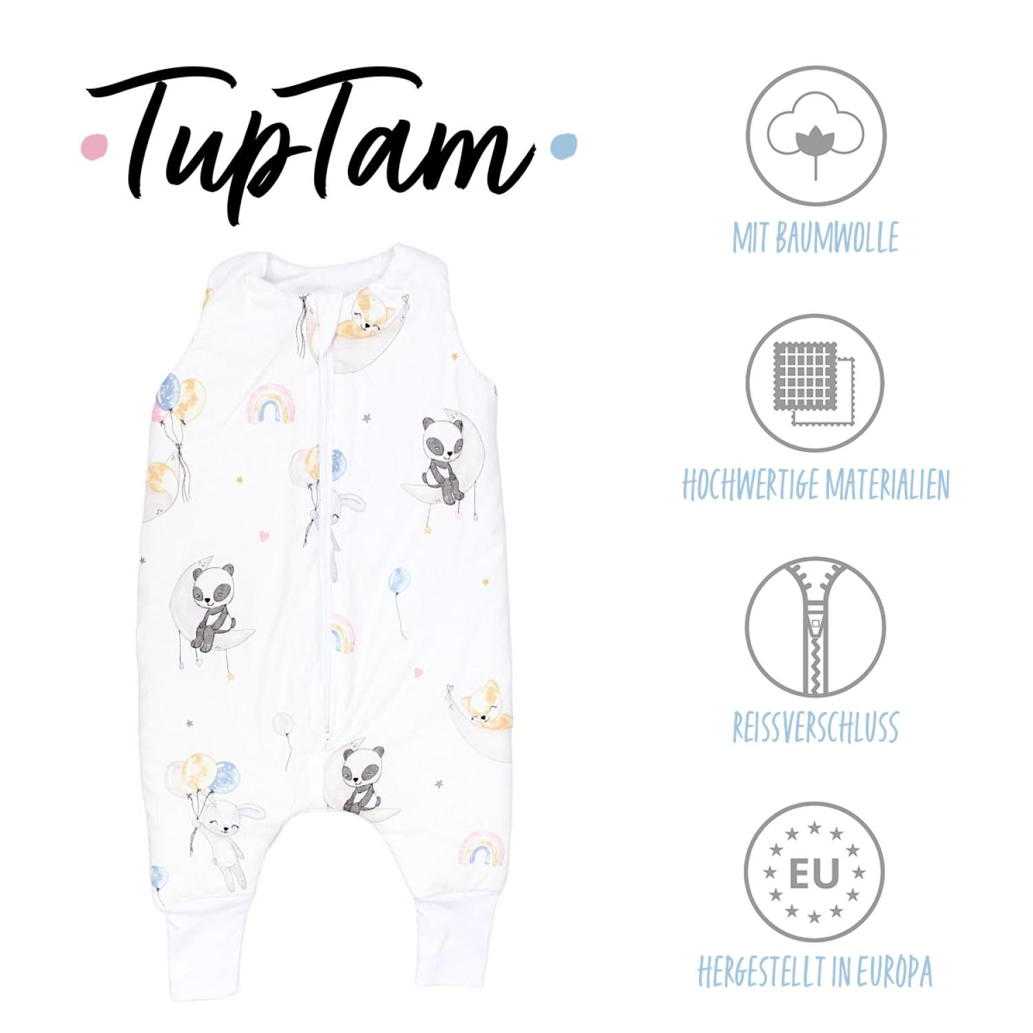 TupTam Baby Winterschlafsack mit Beinen OEKO- TEX zertifizierte Materialien 2.5 TOG Unisex
