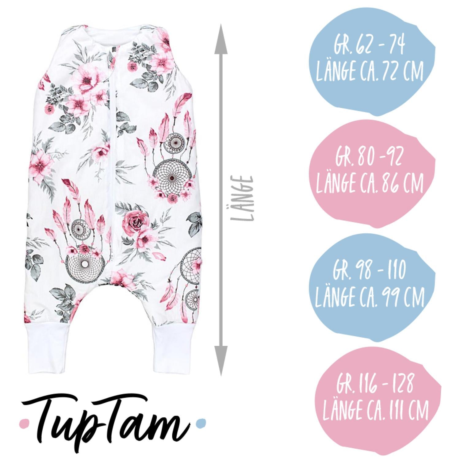 TupTam Baby Winterschlafsack mit Beinen OEKO- TEX zertifizierte Materialien 2.5 TOG Unisex