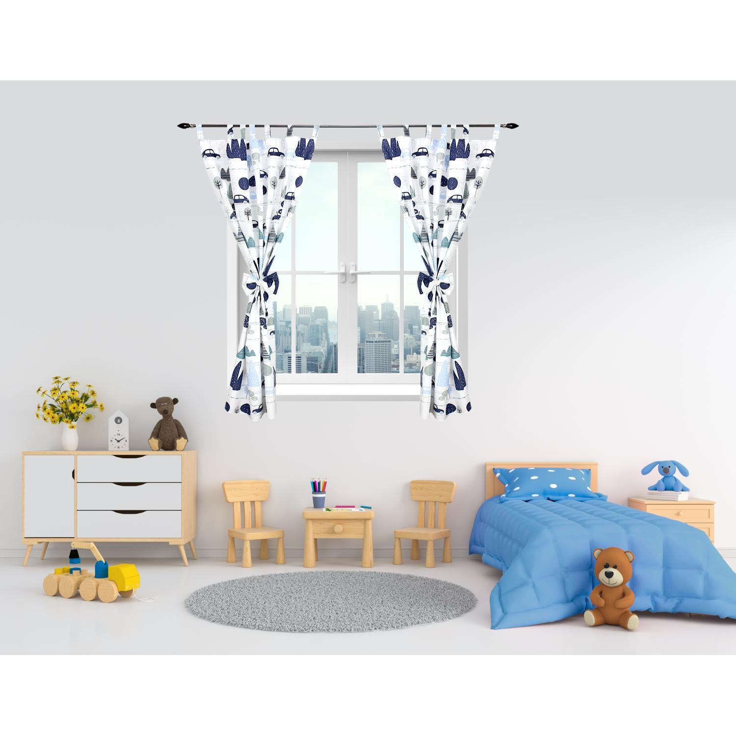 Vorhänge/Gardinen mit Schleifen 2er Set