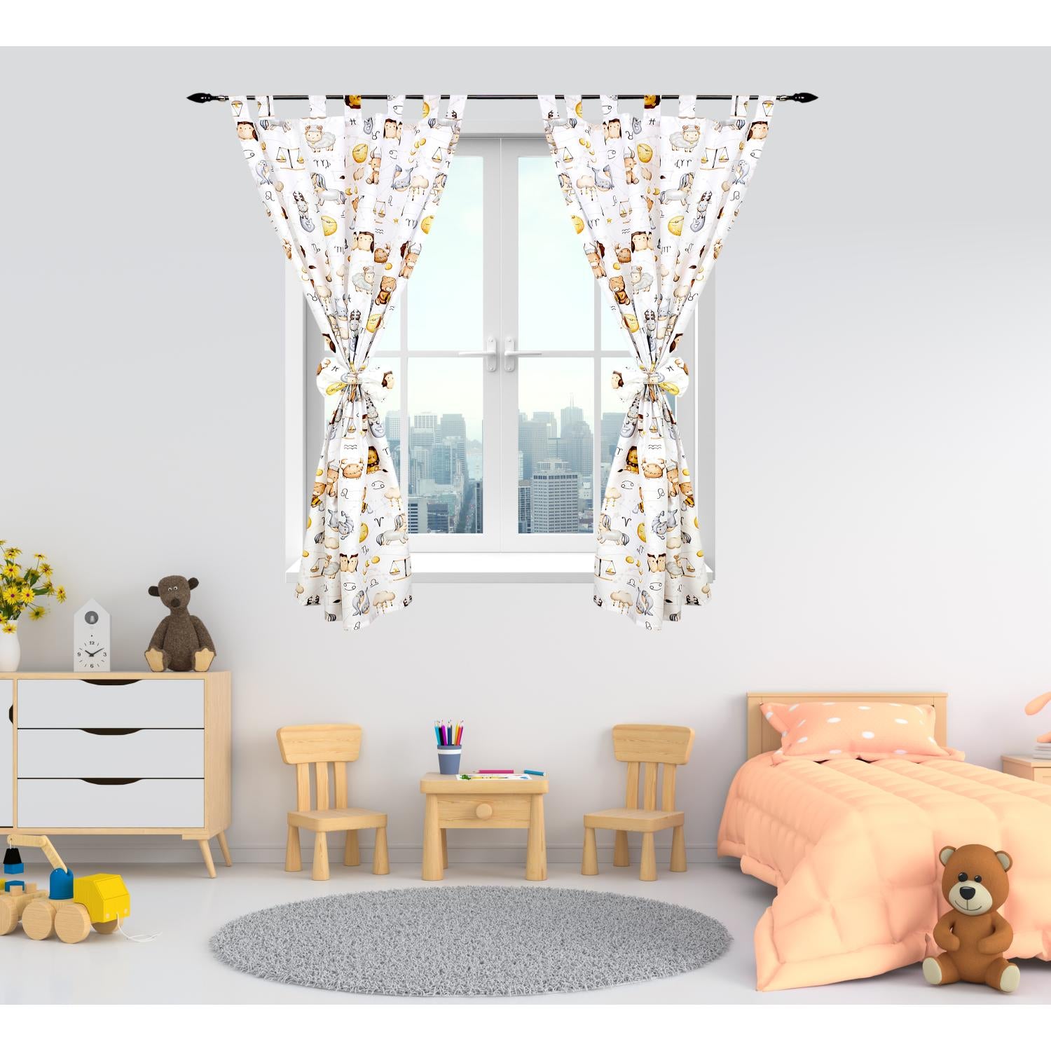Vorhänge/Gardinen mit Schleifen 2er Set