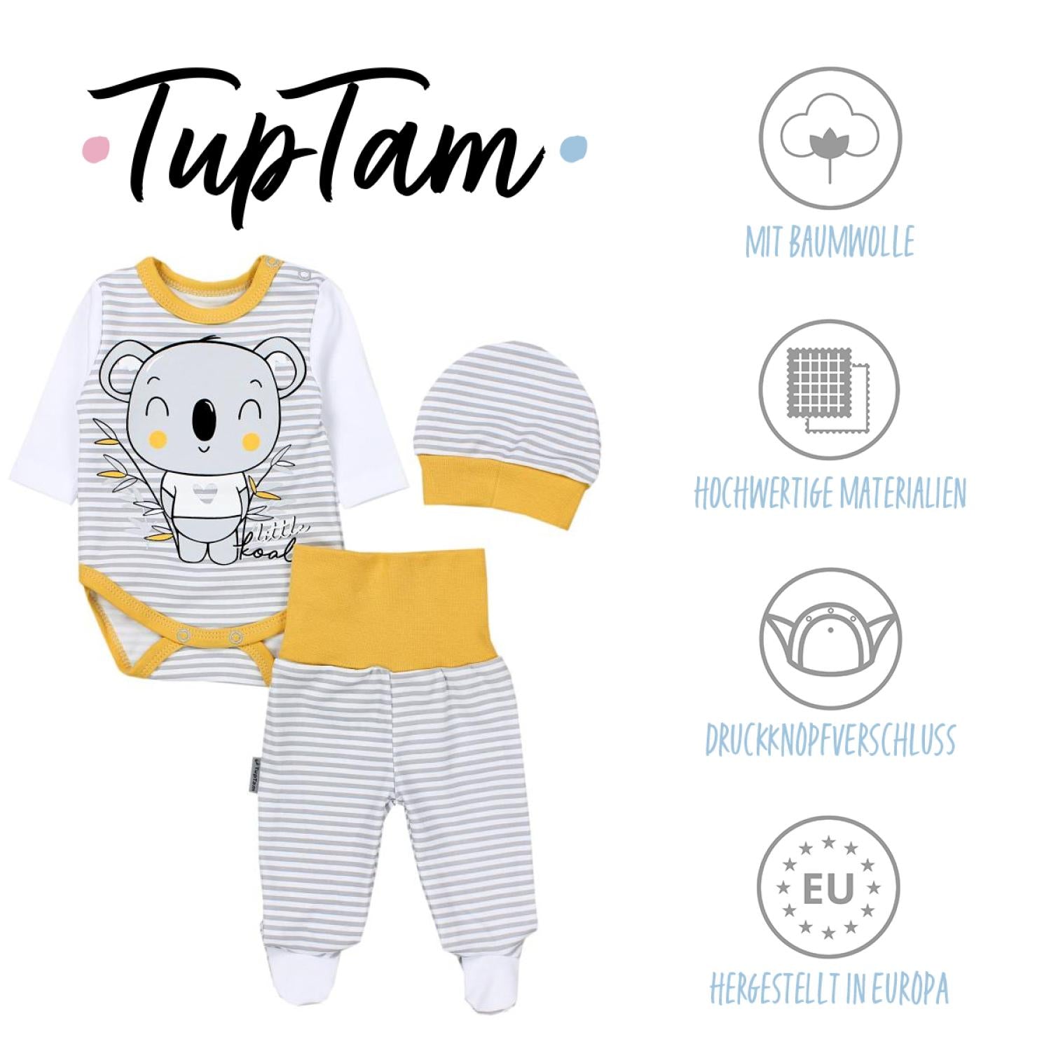 Baby Bekleidungsset mit Aufdruck (3-teilig)