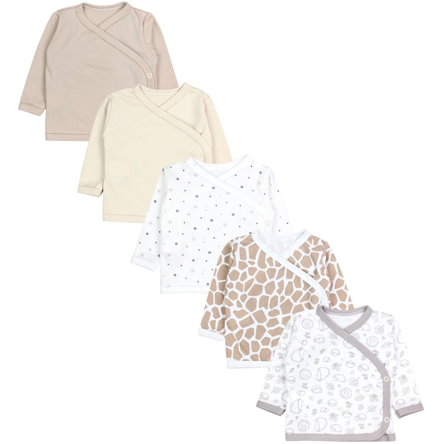 Baby Wickelshirt Langarm - 5er Set