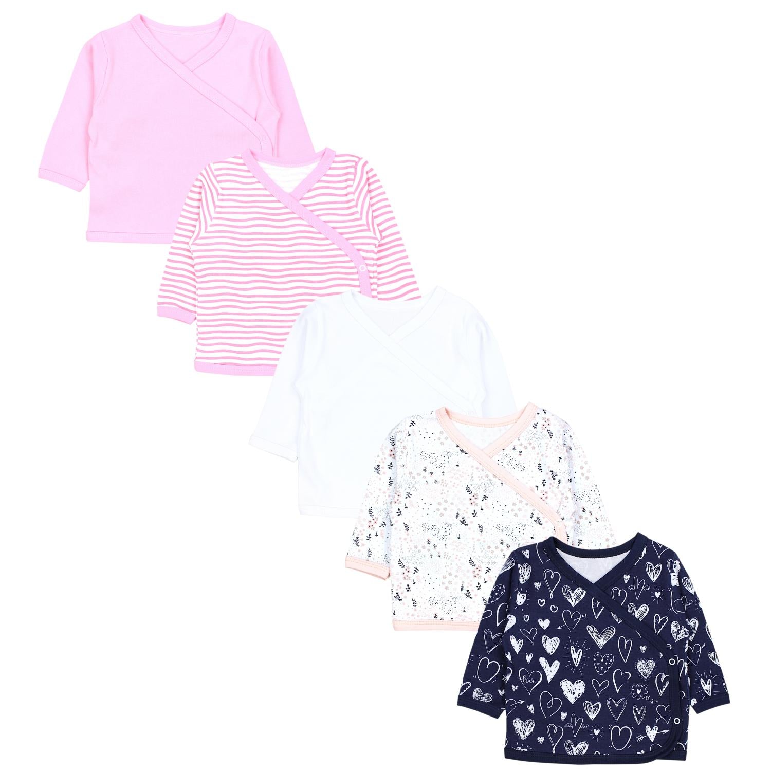 Baby Wickelshirt Langarm - 5er Set
