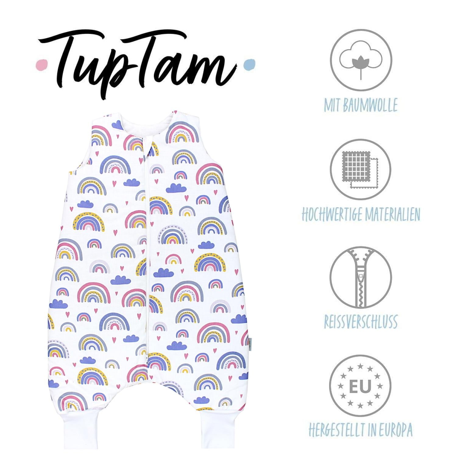TupTam Baby Winterschlafsack mit Beinen OEKO- TEX zertifizierte Materialien 2.5 TOG Unisex