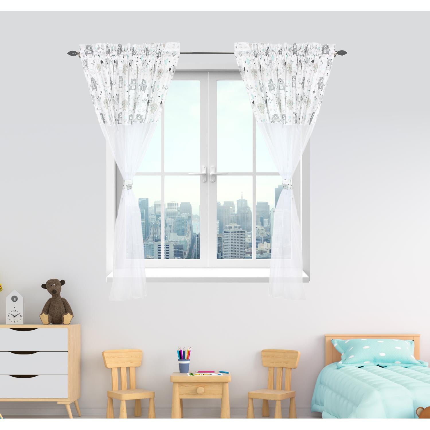 Kinderzimmer Voile/ Vorhänge/ Gardinen mit Tunnelzug Set