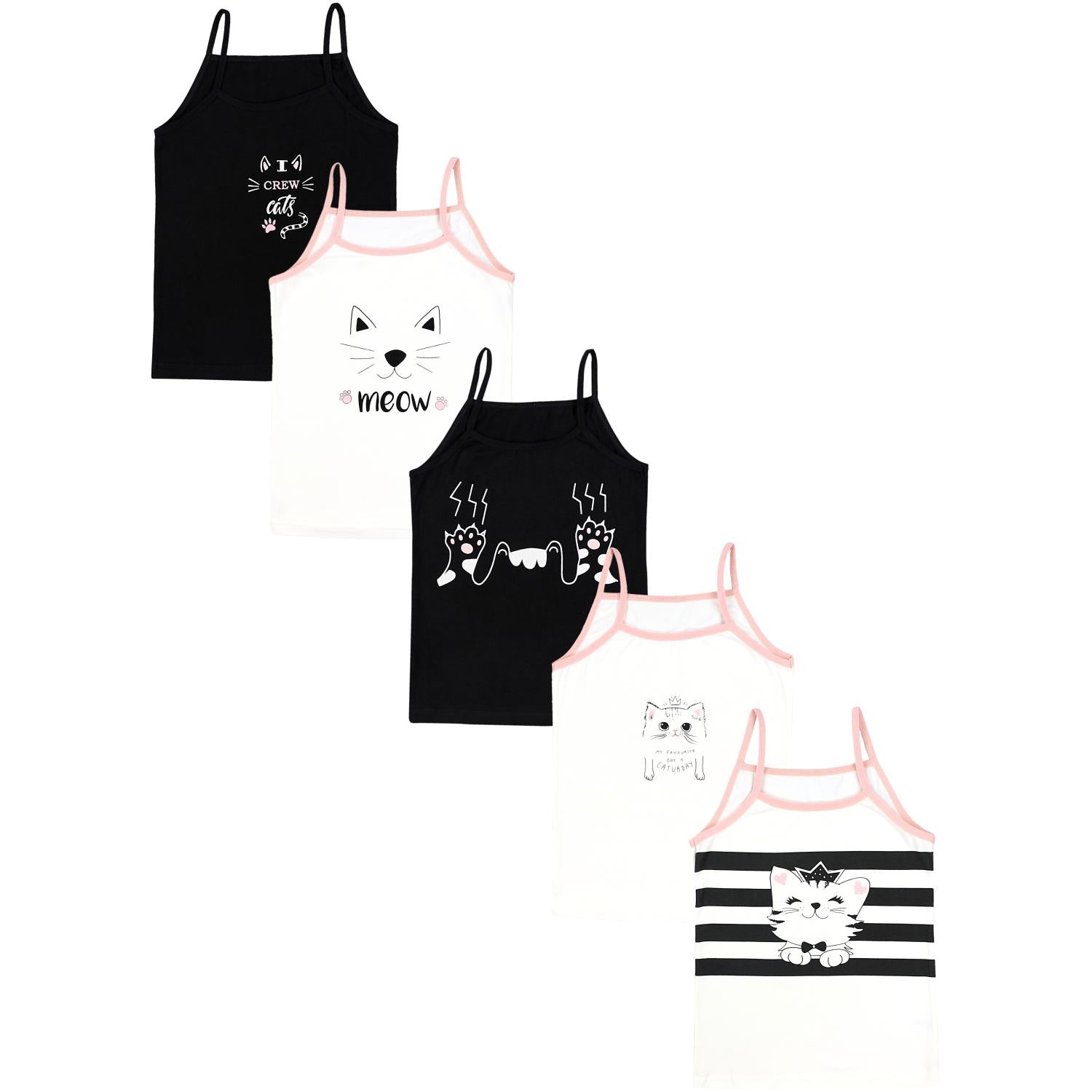 Mädchen Unterhemd Spaghettiträger - 5er Set