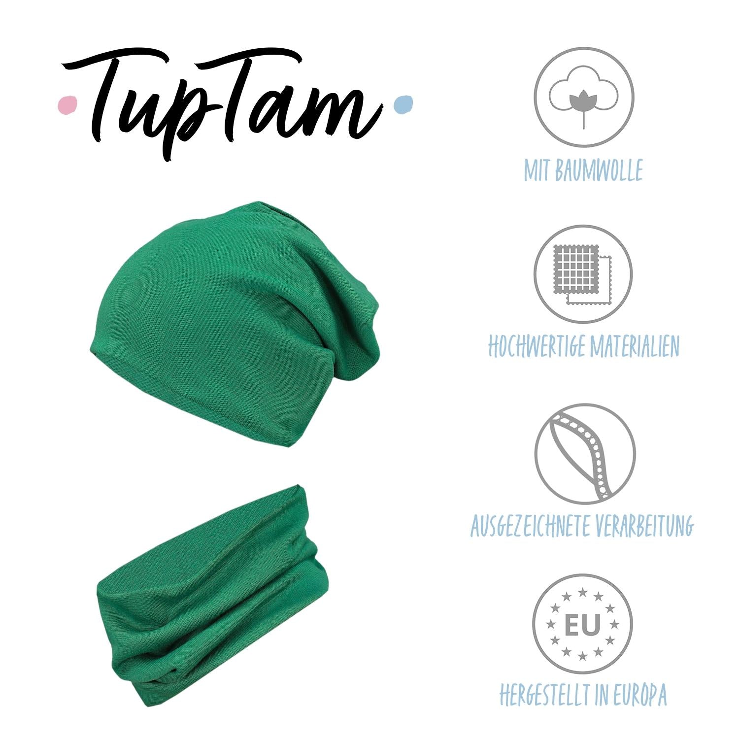 Kinder Beanie Mütze Schlauchschal Set