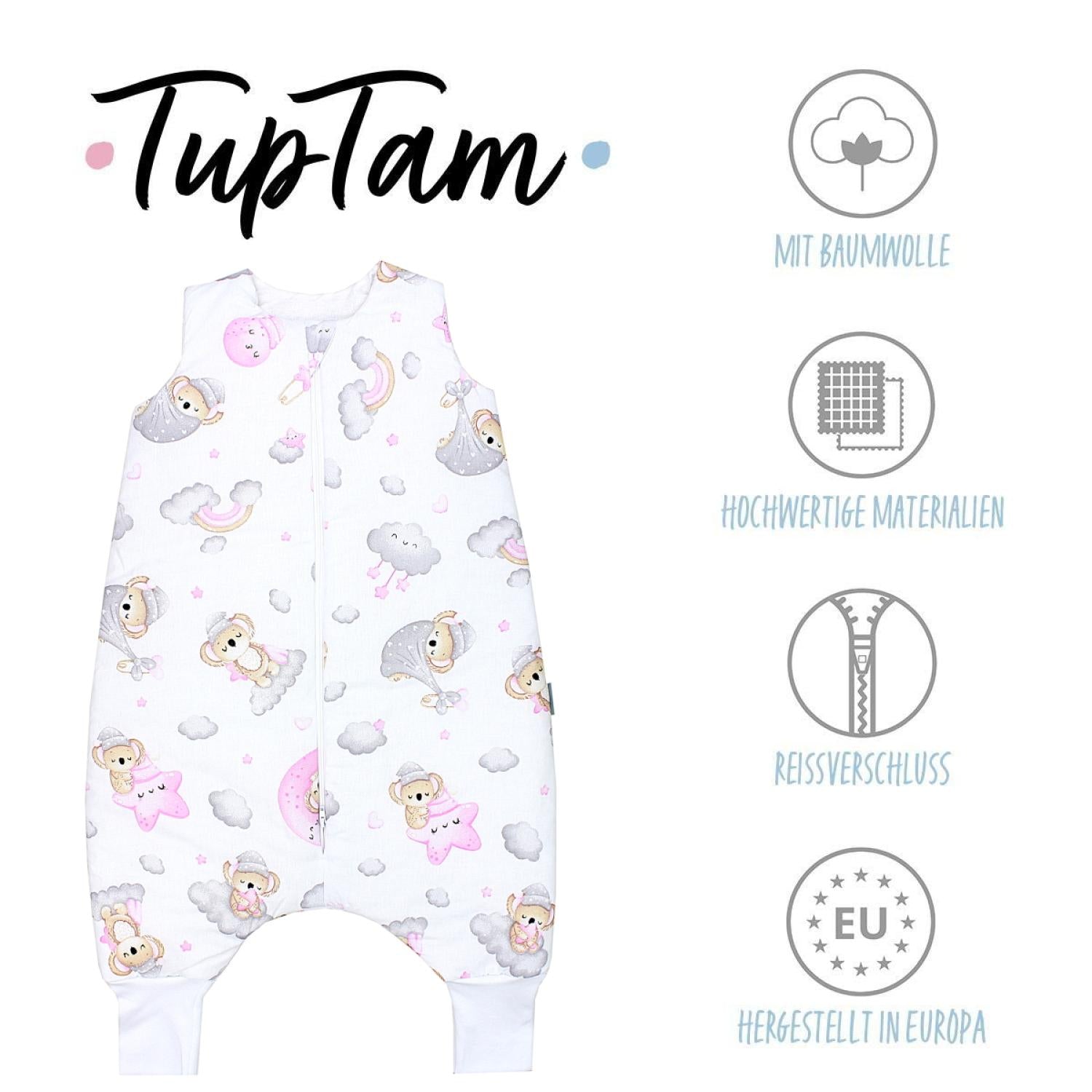 TupTam Baby Winterschlafsack mit Beinen OEKO- TEX zertifizierte Materialien 2.5 TOG Unisex
