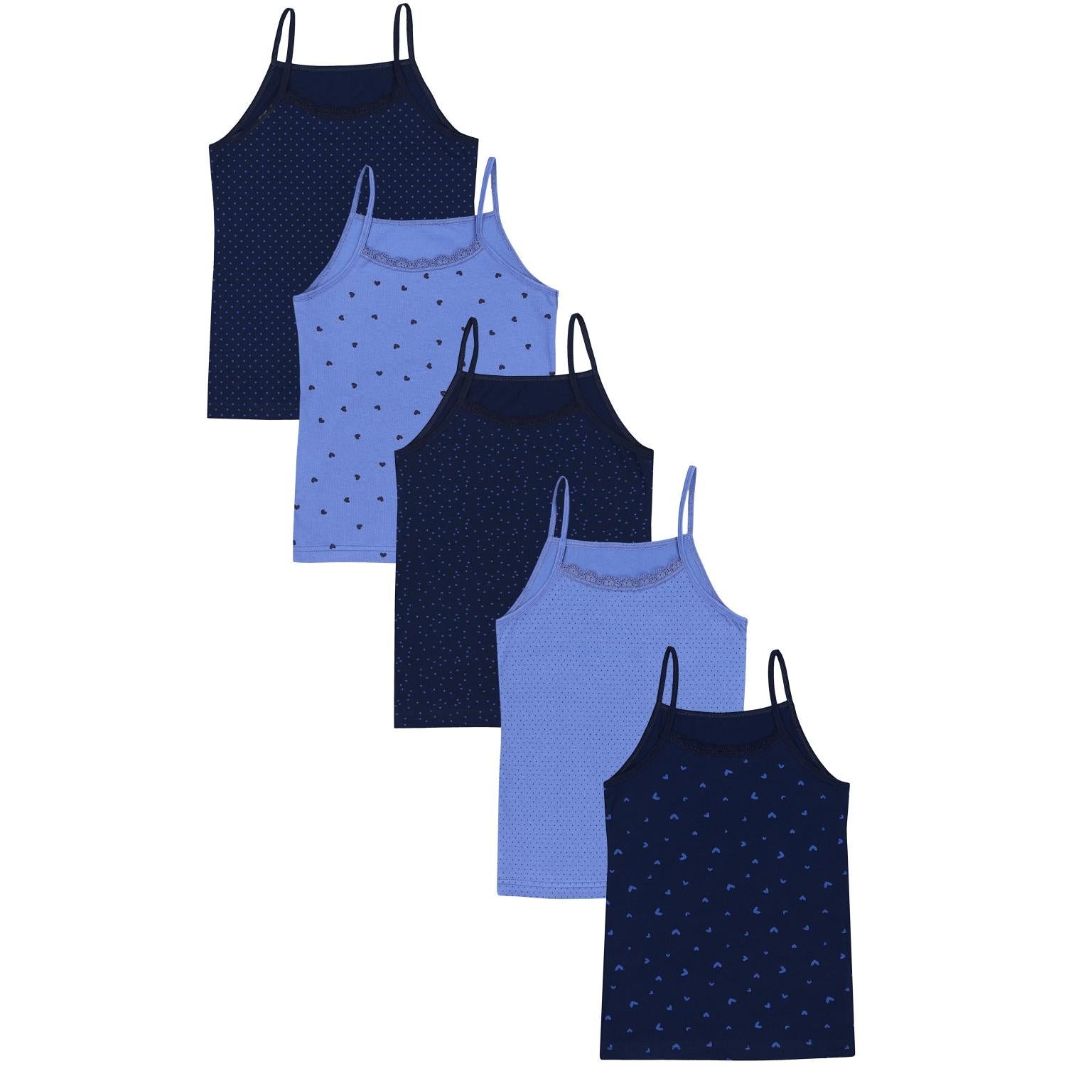 Mädchen Unterhemd Spaghettiträger - 5er Set