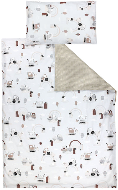 Traktoren / Regenbögen / Beige / Punkte