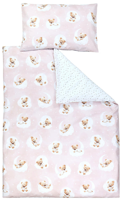 Bärchen auf Wolken / Rosa / Graue Sterne