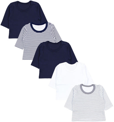 Blau Grau Streifen Uni Mix