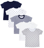 181-Kurzarm-Shirt mit Aufdruck - 5er Set-Hauptbild