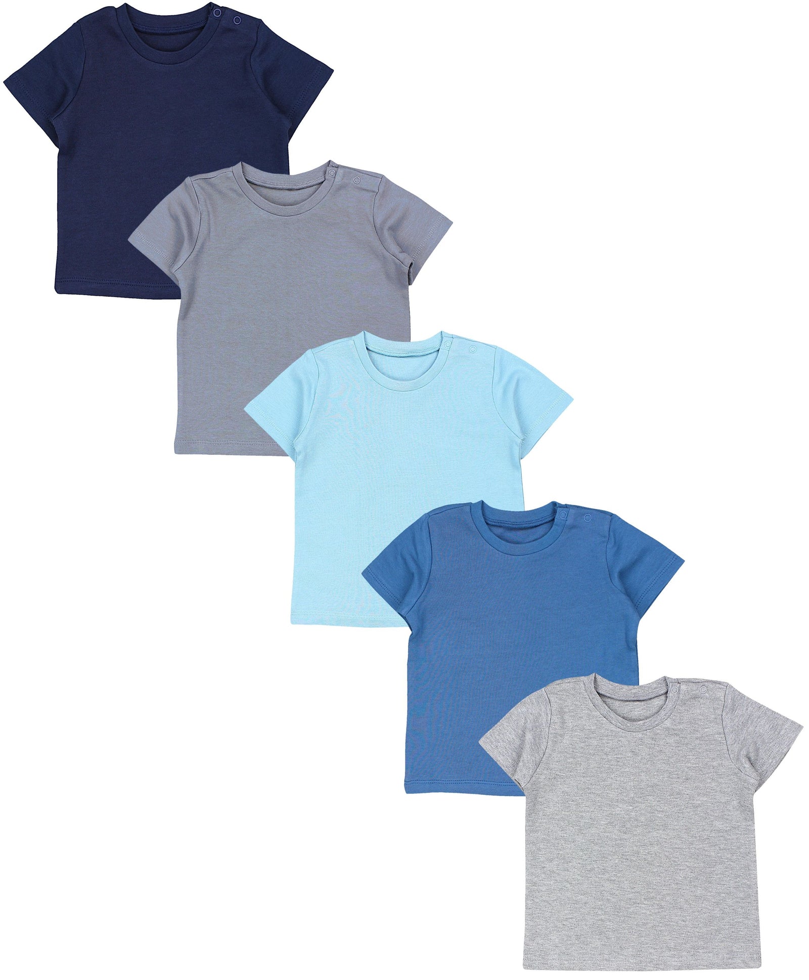 181-Kurzarm-Shirt mit Aufdruck - 5er Set-Hauptbild