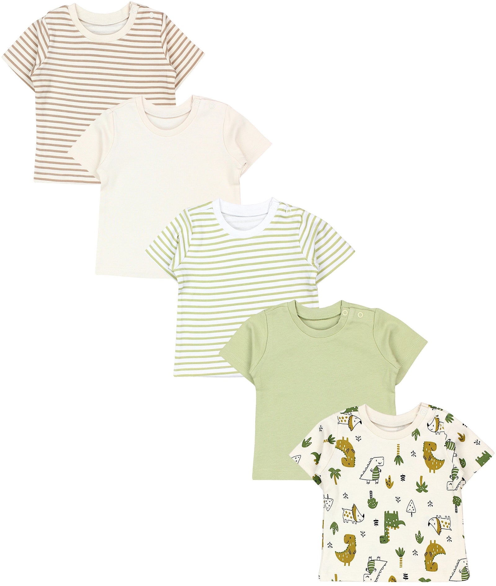 181-Kurzarm-Shirt mit Aufdruck - 5er Set-Hauptbild