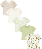 181-Kurzarm-Shirt mit Aufdruck - 5er Set-Hauptbild