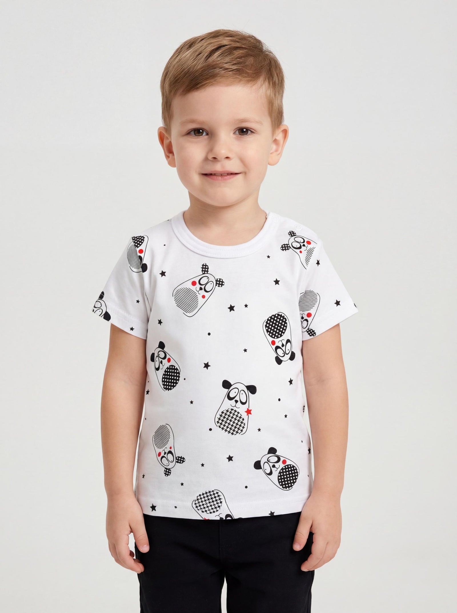 181-Kurzarm-Shirt mit Aufdruck - 5er Set-Bild2