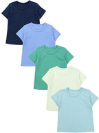 181-Kurzarm-Shirt mit Aufdruck - 5er Set-Hauptbild