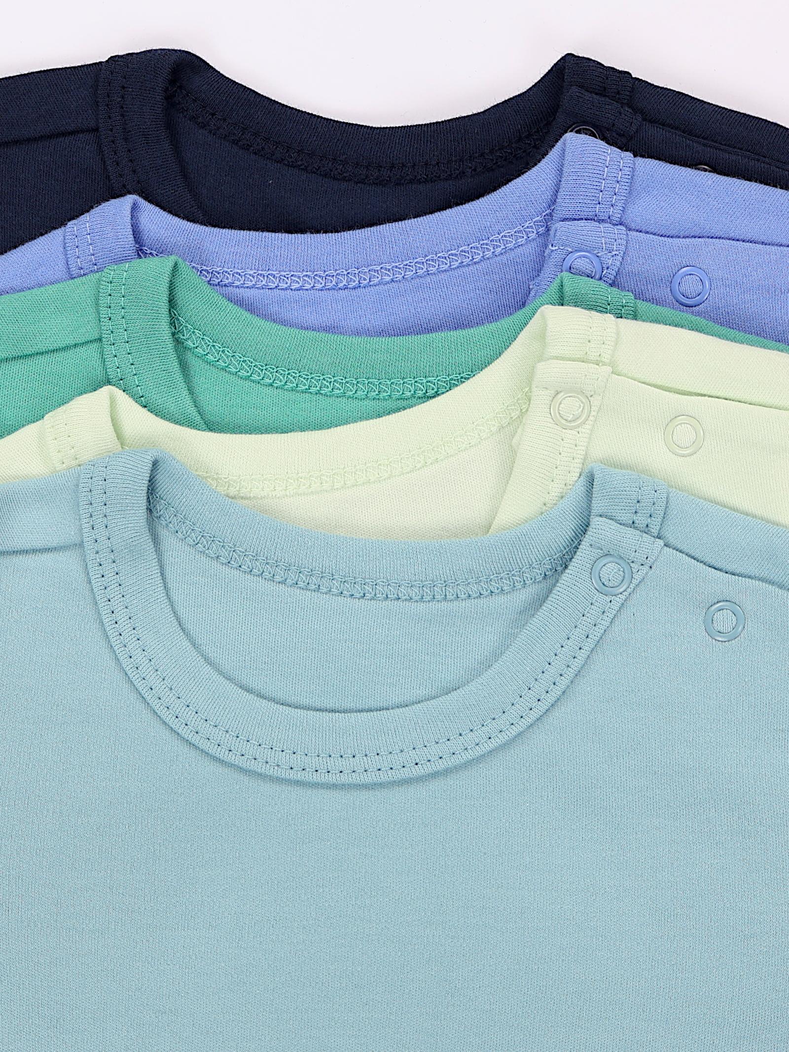 181-Kurzarm-Shirt mit Aufdruck - 5er Set-Bild5