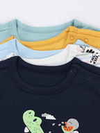 181-Kurzarm-Shirt mit Aufdruck - 5er Set-Bild5