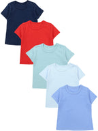 181-Kurzarm-Shirt mit Aufdruck - 5er Set-Hauptbild