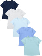 181-Kurzarm-Shirt mit Aufdruck - 5er Set-Hauptbild
