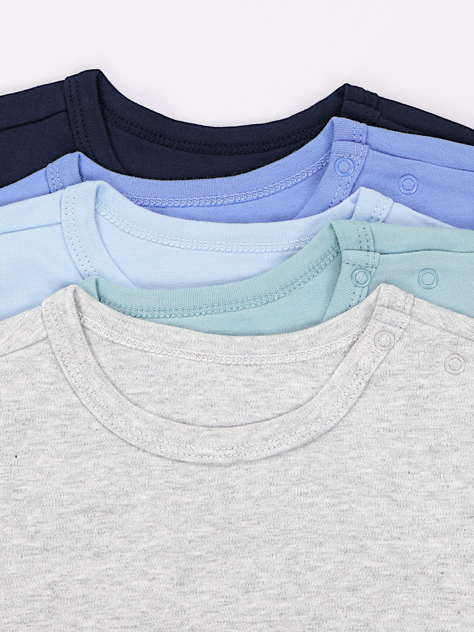 181-Kurzarm-Shirt mit Aufdruck - 5er Set-Bild5