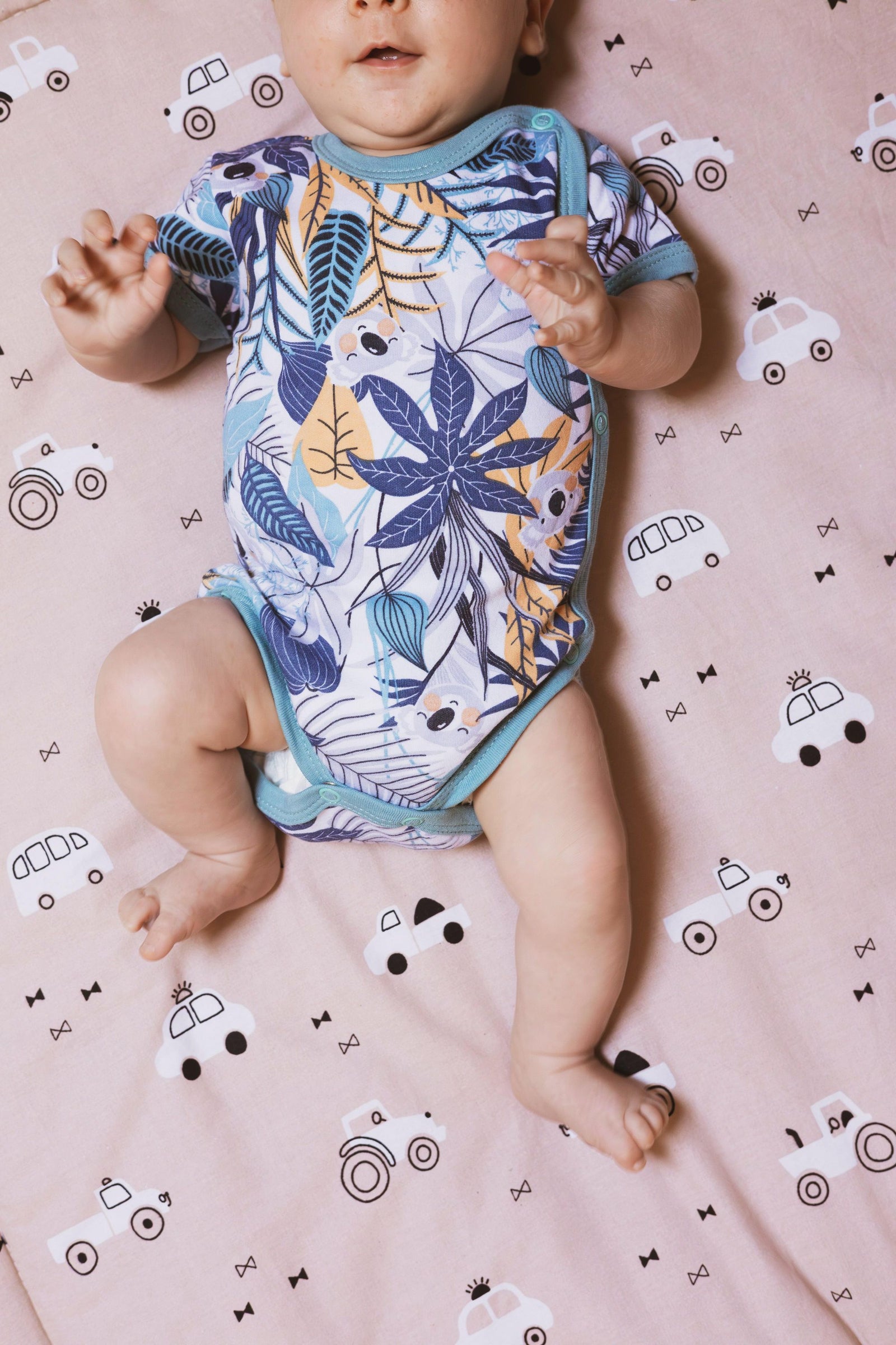 183-Baby Kurzarm Wickelbody mit Aufdruck - 5er Set-Bild2
