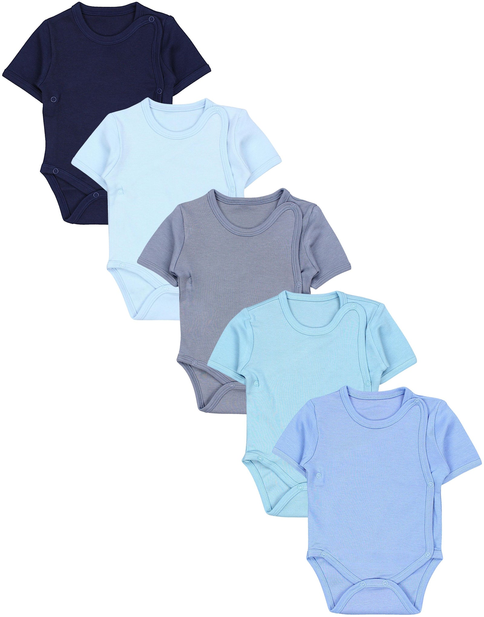183-Baby Kurzarm Wickelbody mit Aufdruck - 5er Set-Hauptbild