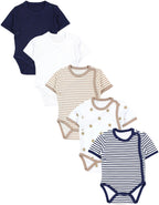 183-Baby Kurzarm Wickelbody mit Aufdruck - 5er Set-Hauptbild
