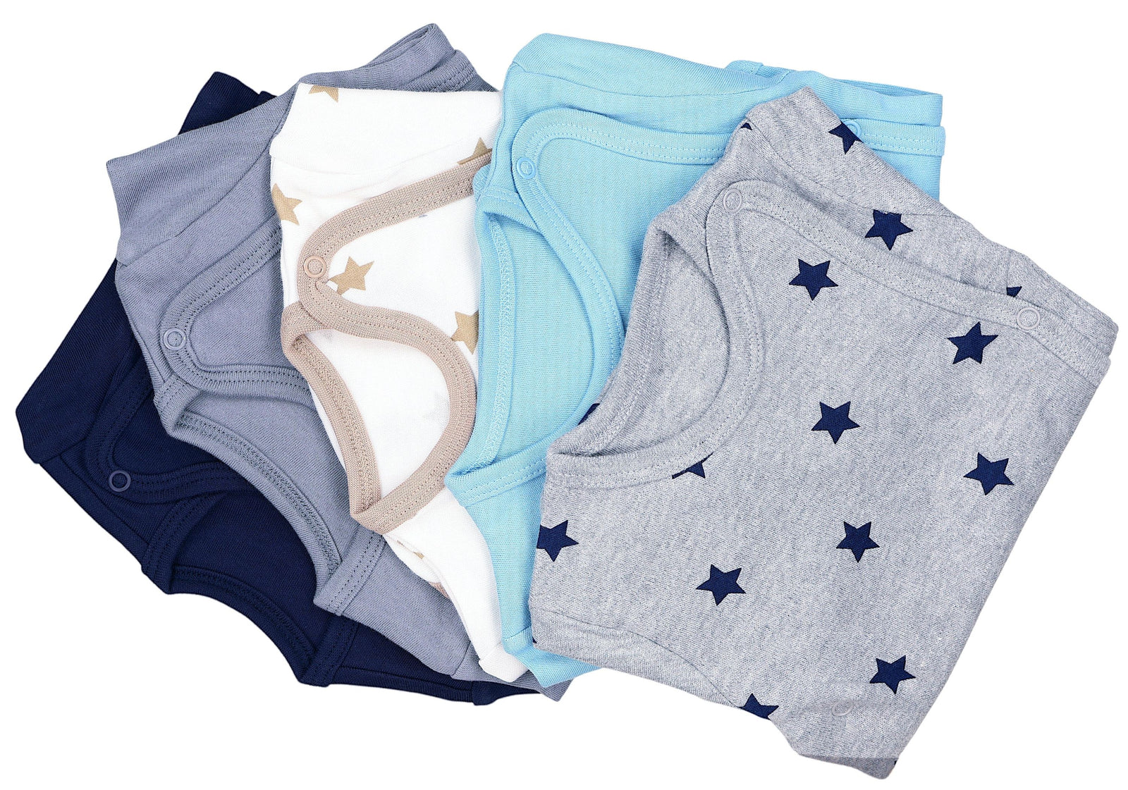 183-Baby Kurzarm Wickelbody mit Aufdruck - 5er Set-Bild5