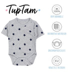 183-Baby Kurzarm Wickelbody mit Aufdruck - 5er Set-Bild1