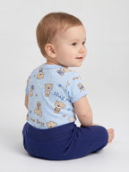 183-Baby Kurzarm Wickelbody mit Aufdruck - 5er Set-Bild3