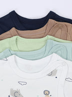 183-Baby Kurzarm Wickelbody mit Aufdruck - 5er Set-Bild5