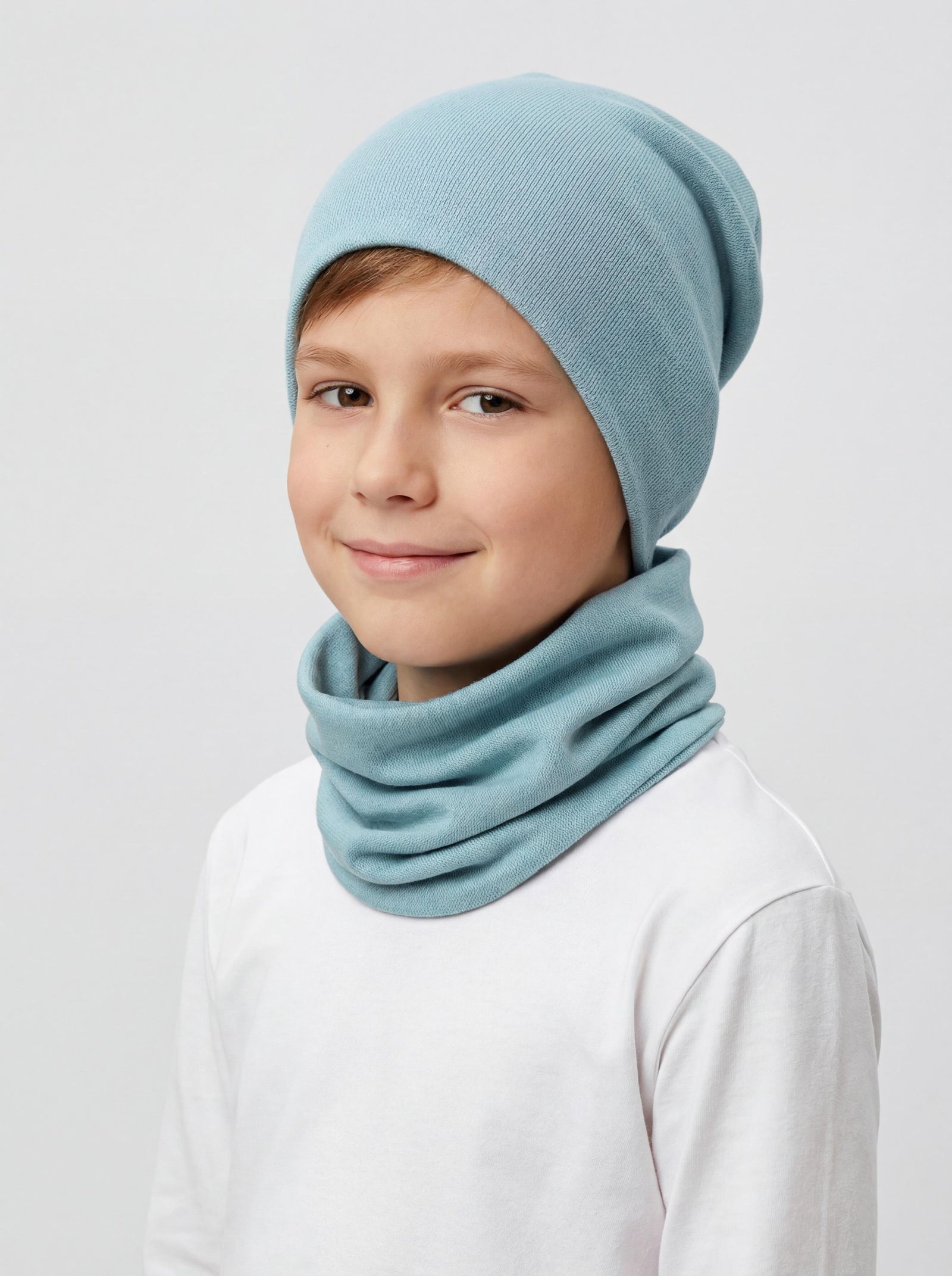 195-Kinder Beanie Mütze Schlauchschal Set-Bild1