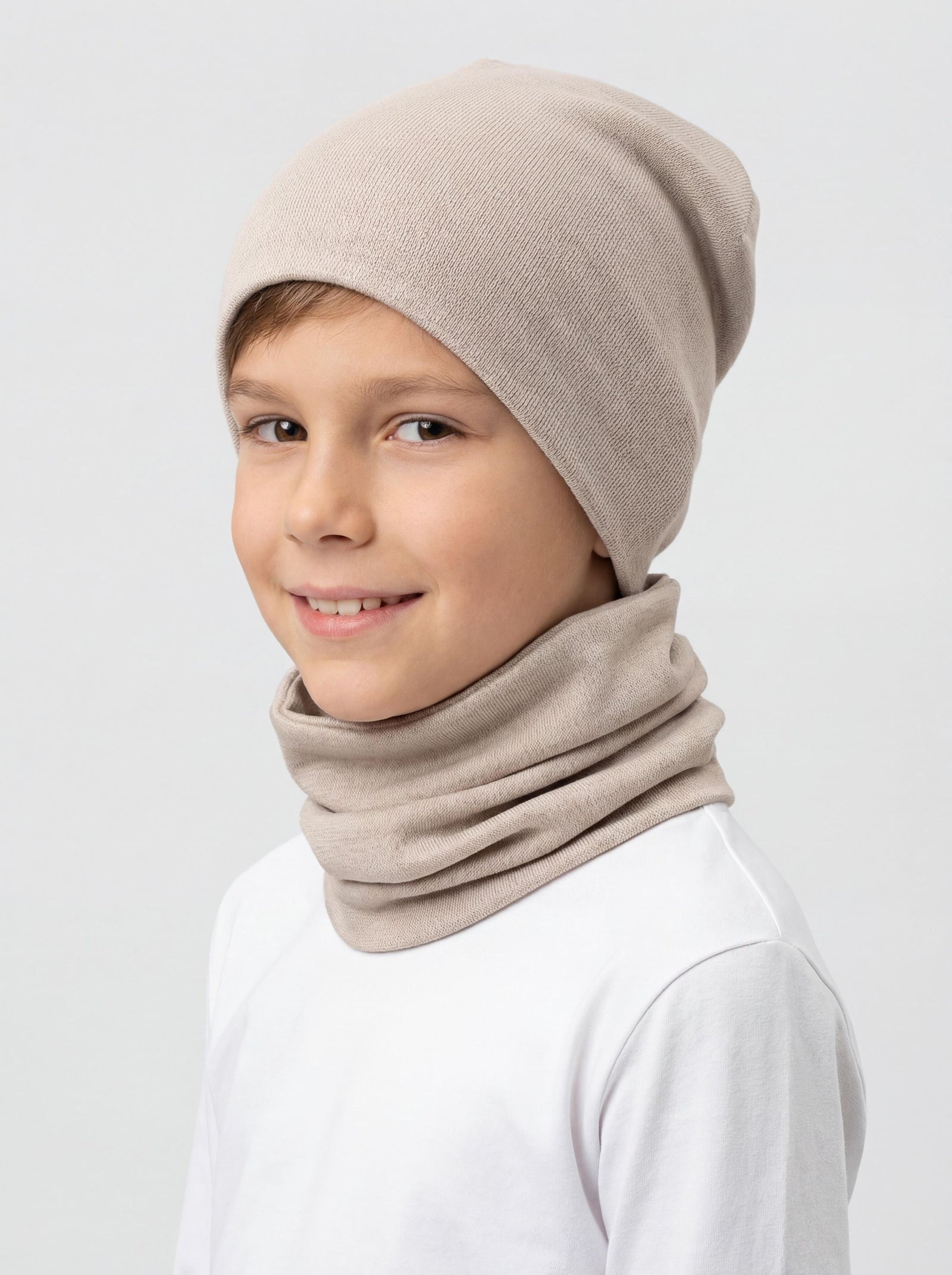195-Kinder Beanie Mütze Schlauchschal Set-Bild2