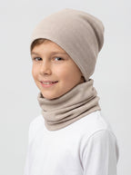 195-Kinder Beanie Mütze Schlauchschal Set-Bild2