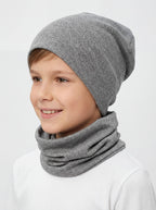 195-Kinder Beanie Mütze Schlauchschal Set-Bild2