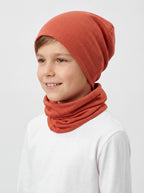 195-Kinder Beanie Mütze Schlauchschal Set-Bild2