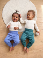 400- Hosen Set Dunkelblau Jeans Blau Mintgrün