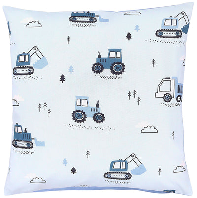 Baufahrzeuge / Bagger / Blau / Grau