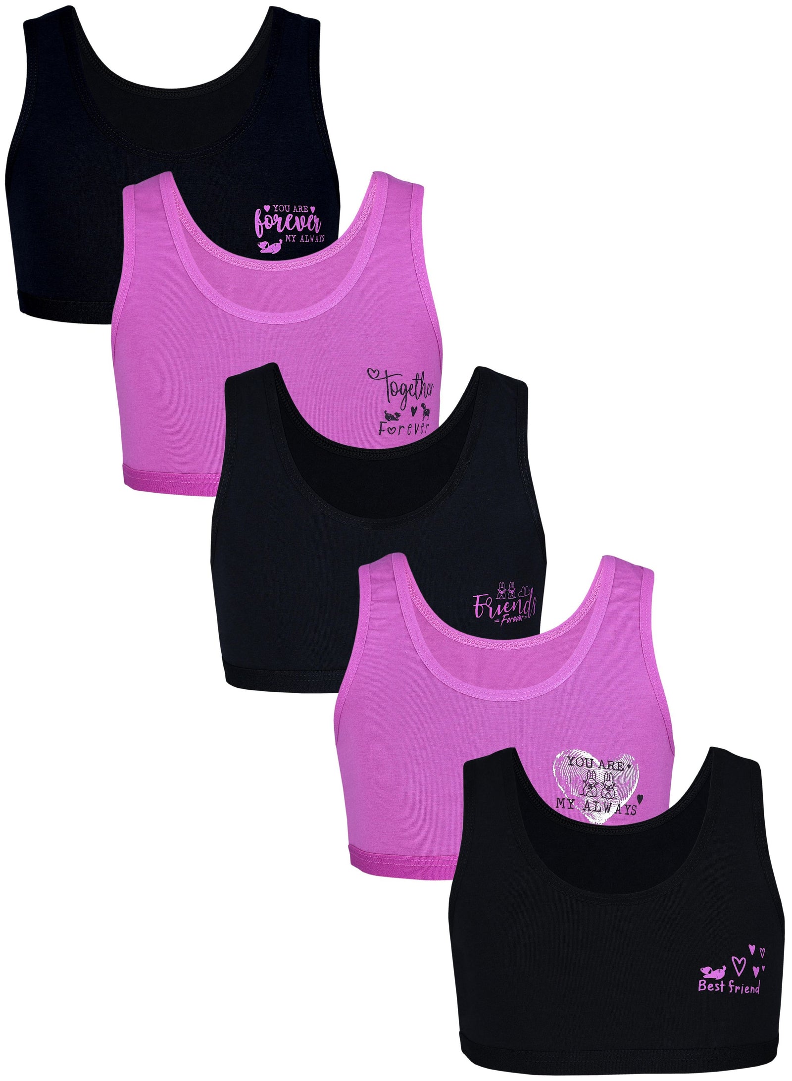 237-Mädchen Bustier breite Träger- 5er Set-Hauptbild
