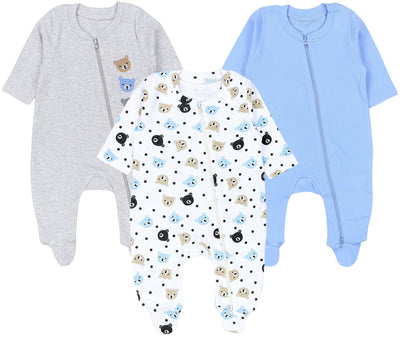 Bären Hellblau Beige Grau