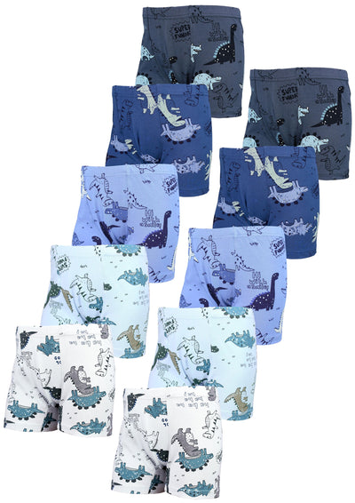 10er Pack Boxers Dino Blau Beige Grau