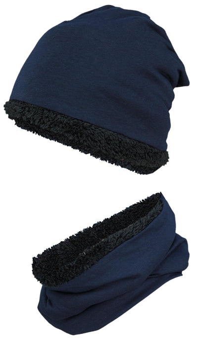 Wintermütze Teddyfleece - Dunkelblau