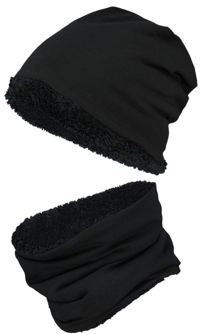 Wintermütze Teddyfleece - Schwarz